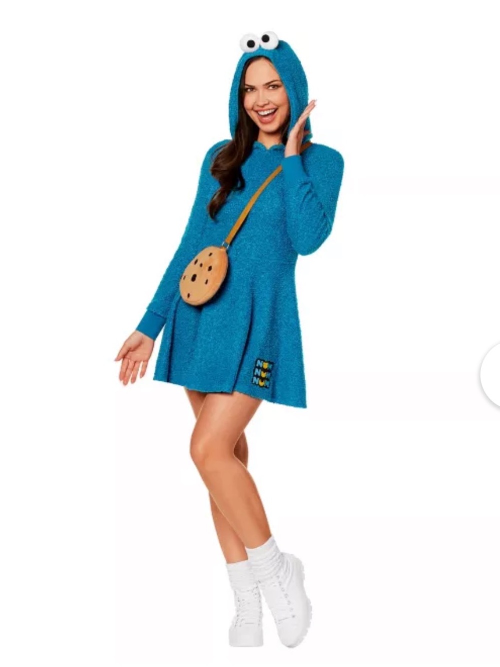 Leg Avenue Blue Cookie Monster Hooded Dress with Cookie Crossbody